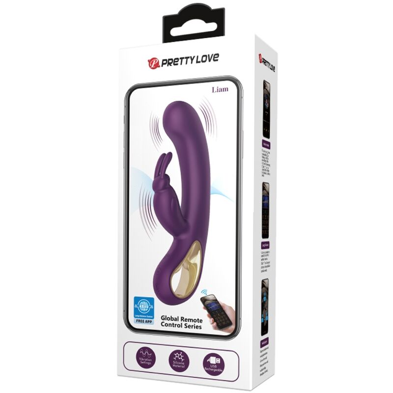 Pretty Love Liam Rabbit Vibrator & G Spot Stimulator Purple
