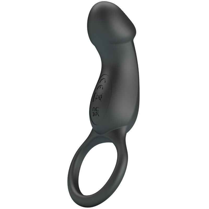 Pretty Love Trae Vibrating Black Ring with Stimulator
