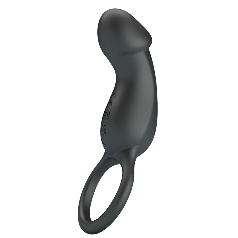 Pretty Love Trae Vibrating Black Ring with Stimulator