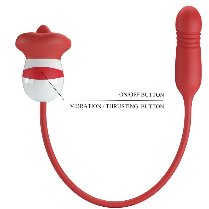Pretty Love Ashlynn Red Mouth Masturbator - Vibrador USB Recargable
