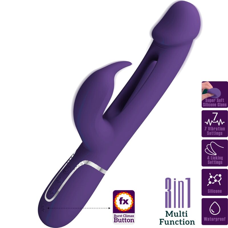 Pretty Love Kampas Rabbit 3 en 1 - Vibrador Multifunción Violeta