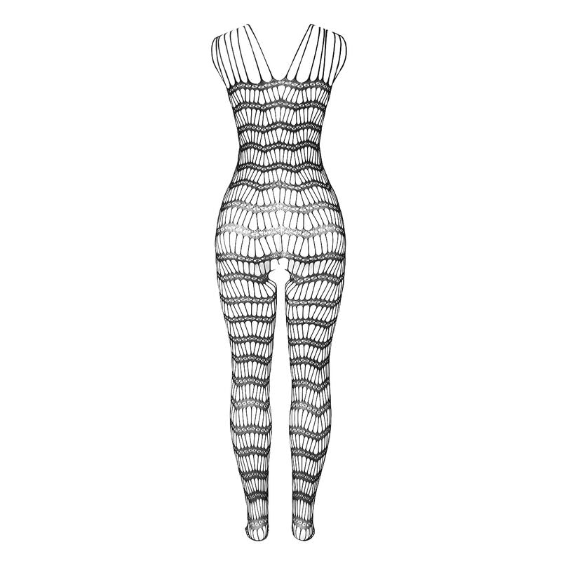 Bodystocking de Red Fishnet con Escote Halter y Abertura - Subblime One Size