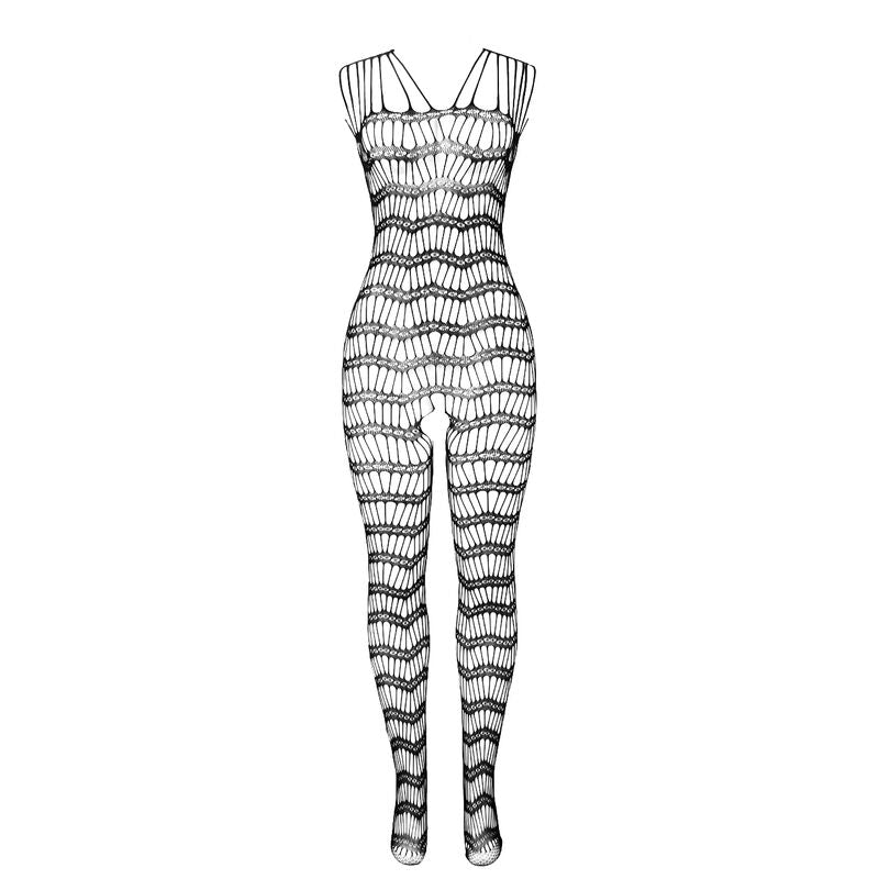 Bodystocking de Red Fishnet con Escote Halter y Abertura - Subblime One Size
