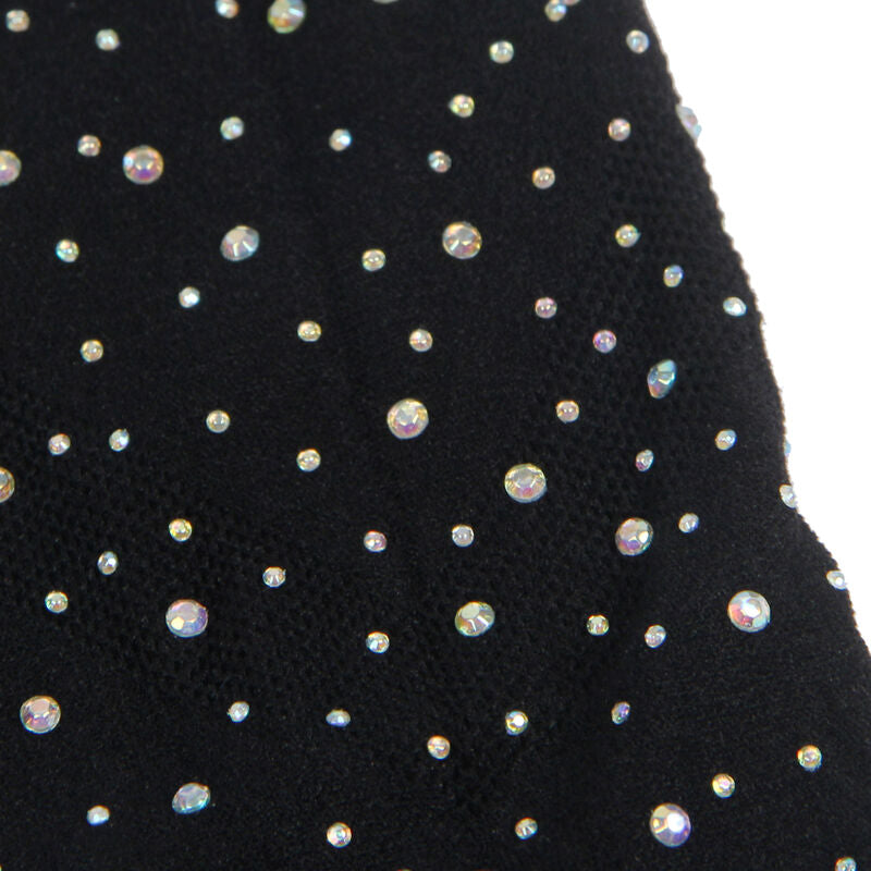 Subblime Fishnet Dress Strass - Vestido de Red Elástica con Diamantes Brillantes Negro