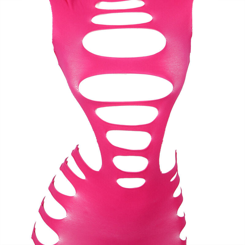Vestido Sensual de Manga Larga Subblime - Encaje Fishnet Rosa