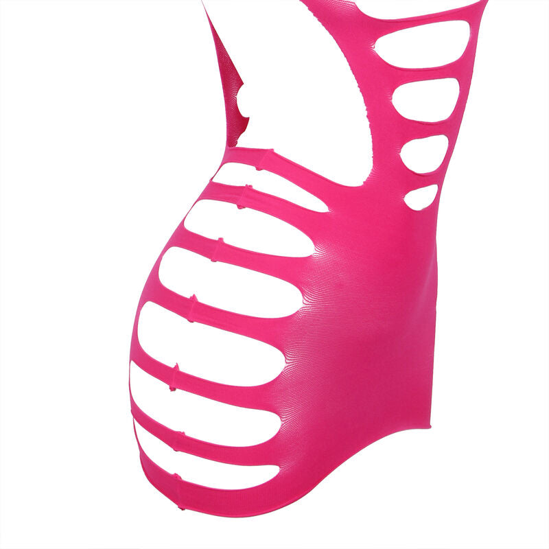 Vestido Sensual de Manga Larga Subblime - Encaje Fishnet Rosa