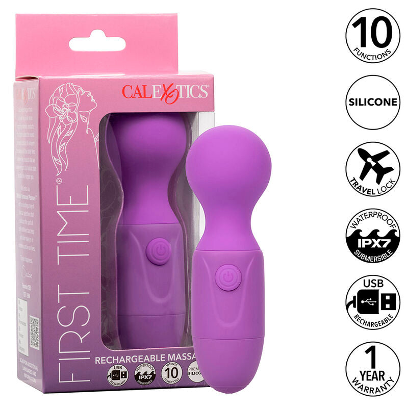 CalExotics First Time Rechargeable Massager 10 Vibraciones Púrpura