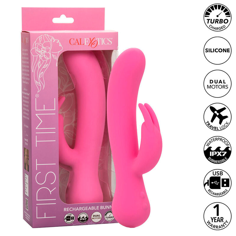 CalExotics First Time Vibrator Rabbit Recargable Rosa