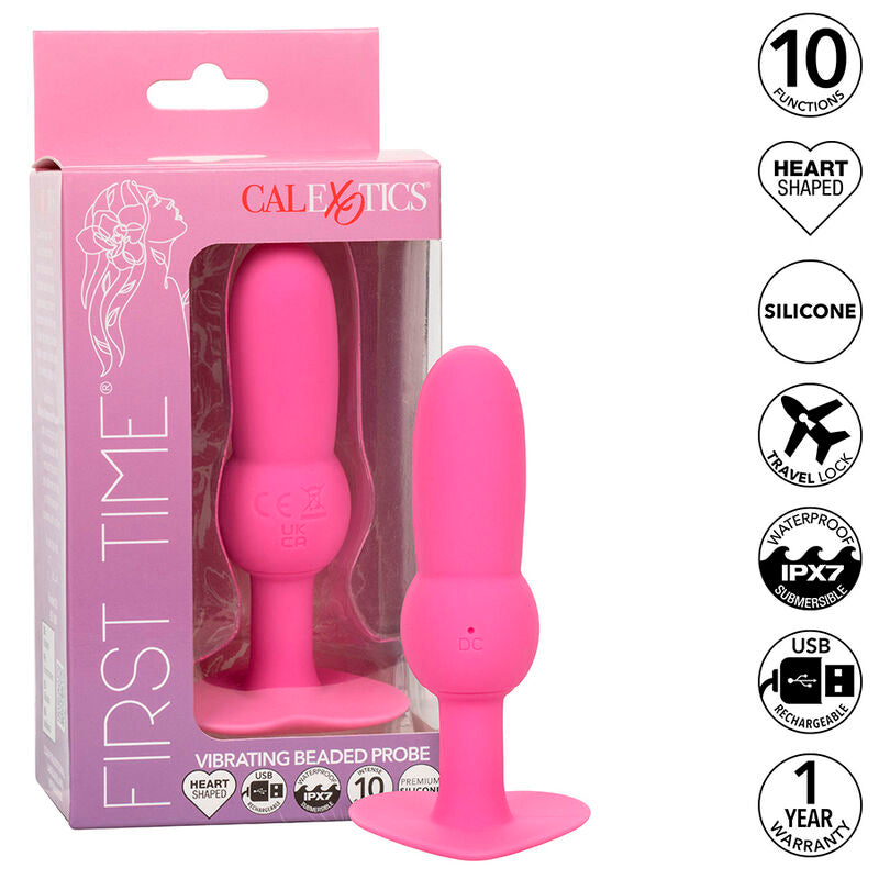 CalExotics First Time Anal Plug Beaded Probe - 10 Vibraciones