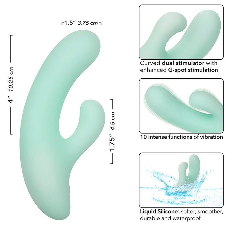 CalExotics Pacifica Fiji Vibrador y Estimulador Punto G 10 Vibraciones Aqua