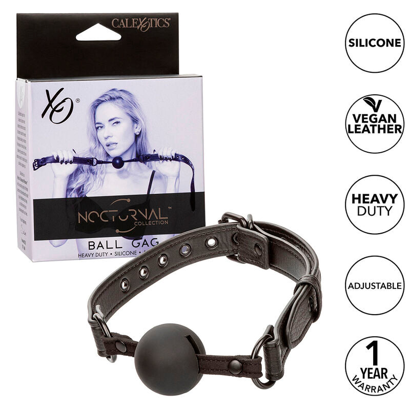 Nocturnal Ball Gag Silicona Negro - CalExotics