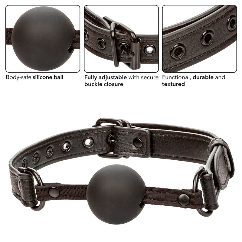 Nocturnal Ball Gag Silicona Negro - CalExotics