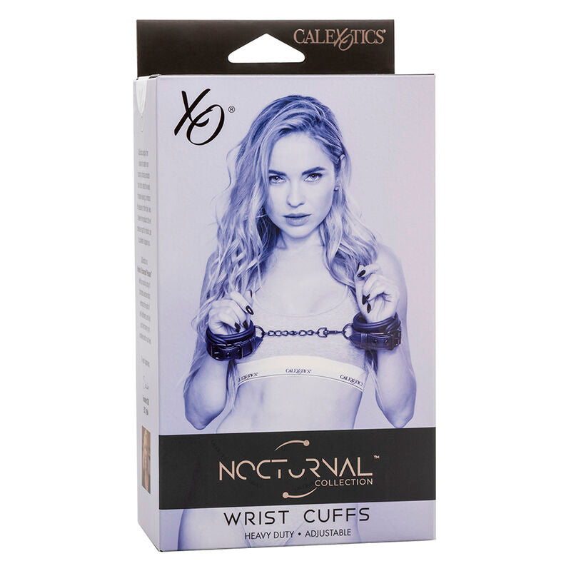 CalExotics Nocturnal Leather Wrist Cuffs - Ajustables en Negro