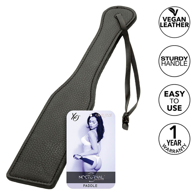 CalExotics Nocturnal Paddle - Paleta de Cuero Negro para BDSM