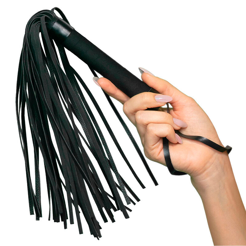 CalExotics Nocturnal Flogger - Azotador de Cuero Negro