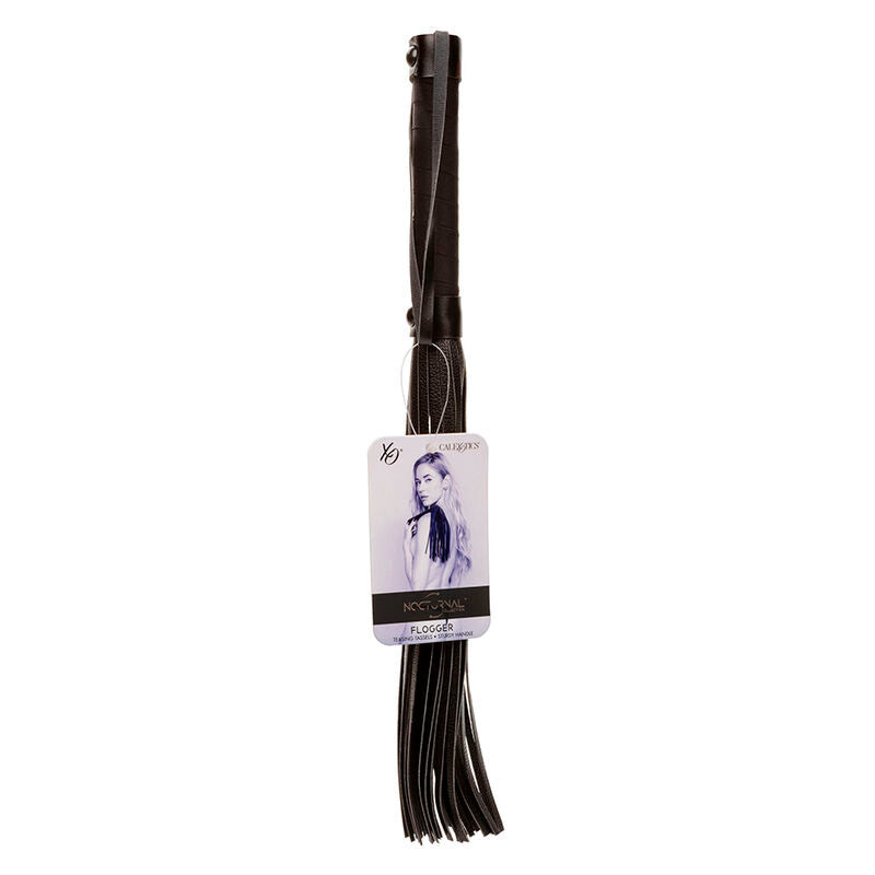 CalExotics Nocturnal Flogger - Azotador de Cuero Negro
