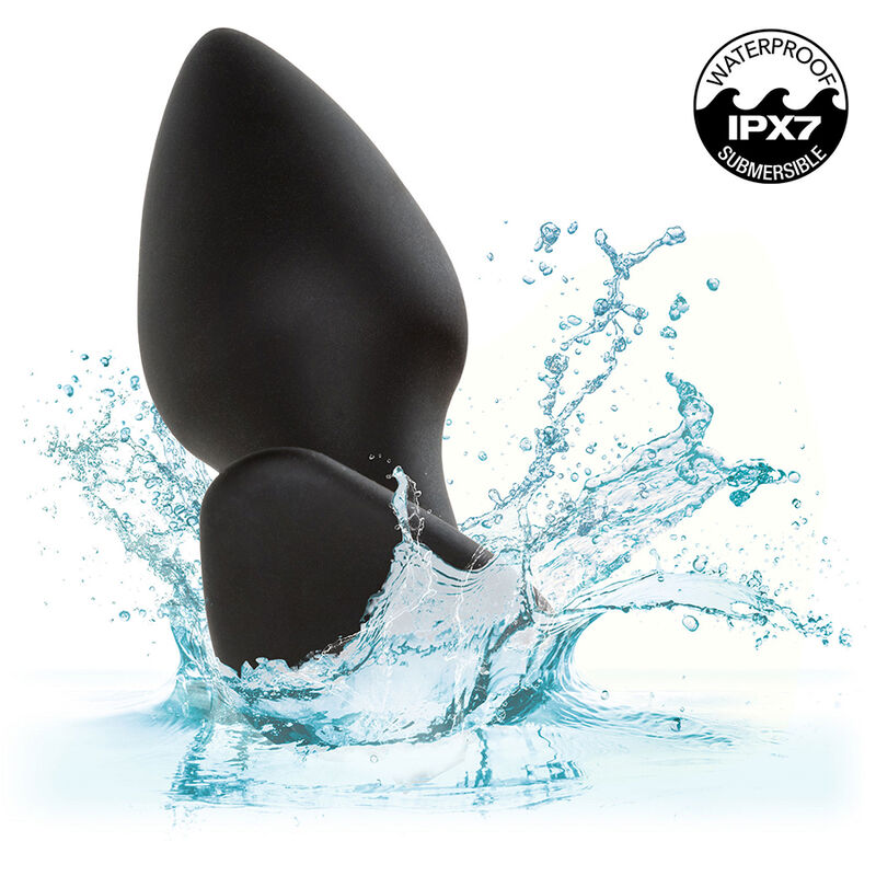 CalExotics Rock Bottom Perfect Anal Plug - 10 Vibraciones Silicona Negra