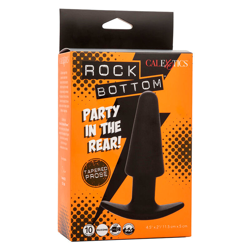 CalExotics Rock Bottom Tapered Anal Plug - 10 Vibraciones Silicona