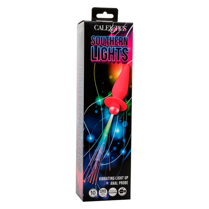CalExotics Southern Lights Light Up Anal Plug - 10 Vibraciones Silicona Rosa