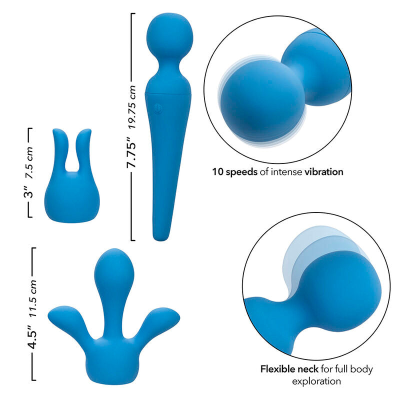 CalExotics Couture Collection Body Wand - Masajeador Recargable 10 Velocidades Azul