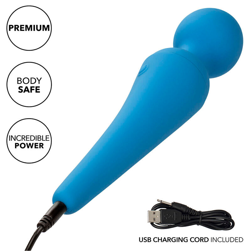 CalExotics Couture Collection Body Wand - Masajeador Recargable 10 Velocidades Azul