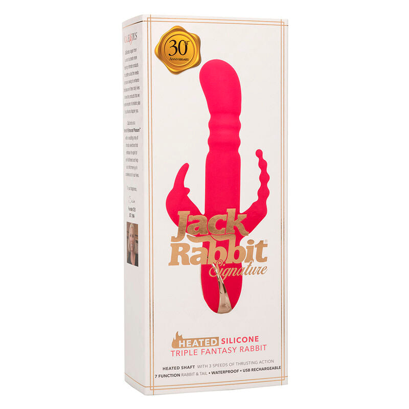 Jack Rabbit Fantasy Triple Heated Vibrator - Vibrador Rabbit Calefactor con Empuje