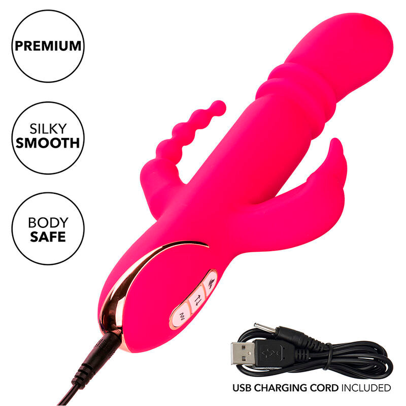 Jack Rabbit Fantasy Triple Heated Vibrator - Vibrador Rabbit Calefactor con Empuje
