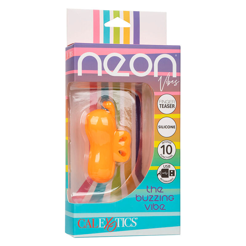 CalExotics Neon Vibes The Buzzing Vibe - Estimulador de Dedo Recargable 10 Vibraciones