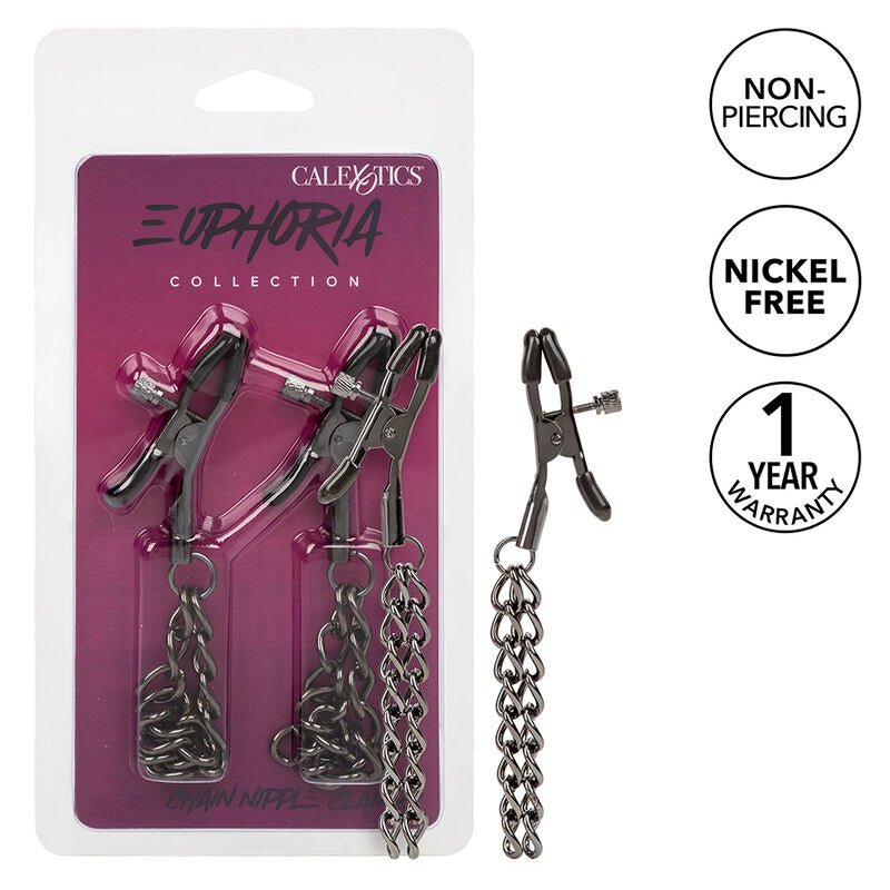 Euphoria Chain Nipple Clamps - Pinzas para Pezones con Cadenas Duales