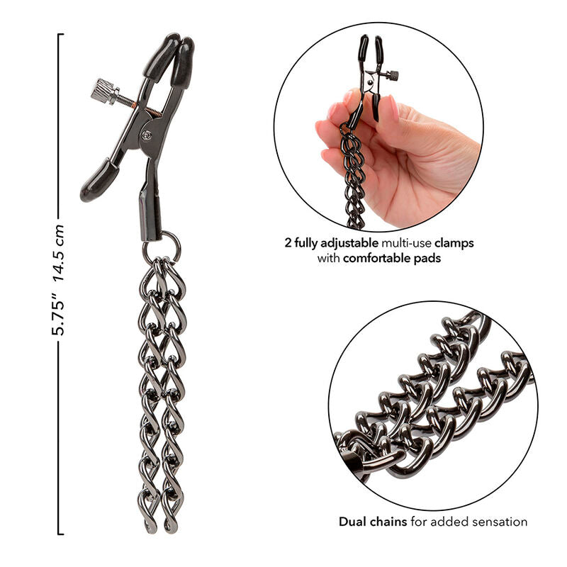 Euphoria Chain Nipple Clamps - Pinzas para Pezones con Cadenas Duales