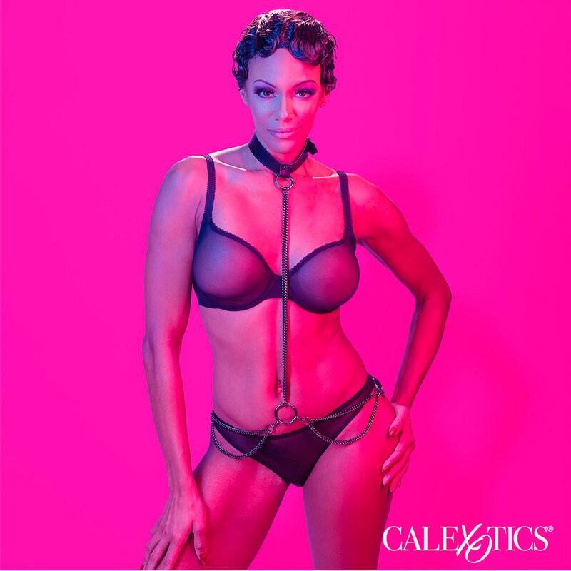 Euphoria Chain Halter Collar & Leash - Collar Estilo Halter con Correa de Cadena