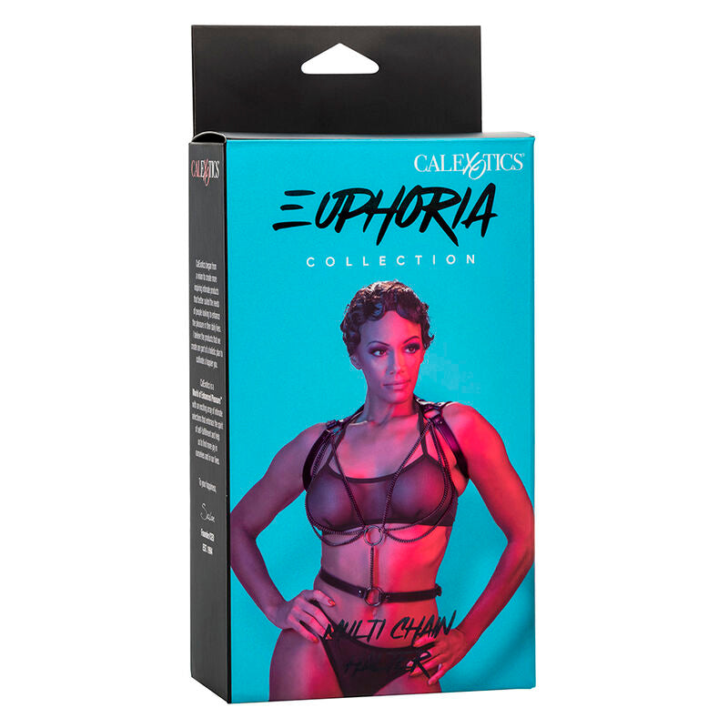 CalExotics Euphoria Multichain Halter Harness - Arnés Premium Cuero Vegano