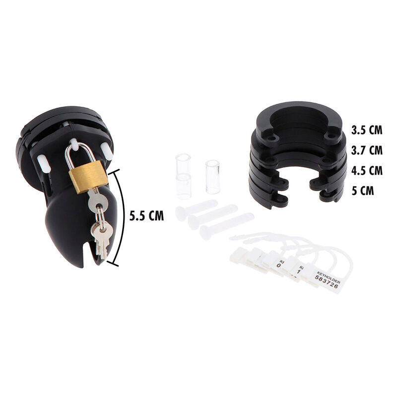 Hidden Desire Extreme Chastity Cock Cage Silicone Talla S Negro