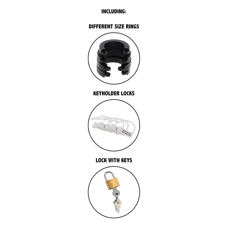 Hidden Desire Extreme Chastity Cock Cage Silicone Talla L Negro