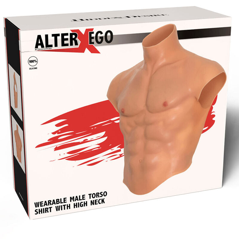 Hidden Desire Alter Ego Silicone Male Torso Shirt with Abs Flesh