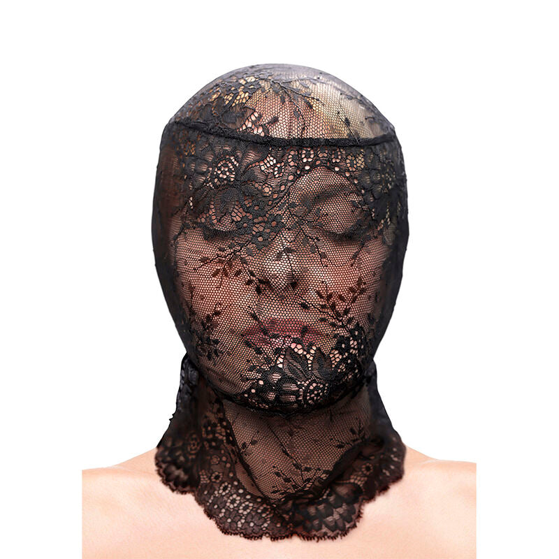 Capucha de Encaje Fetish & Fashion Negro - Diseño Elástico Ajustable