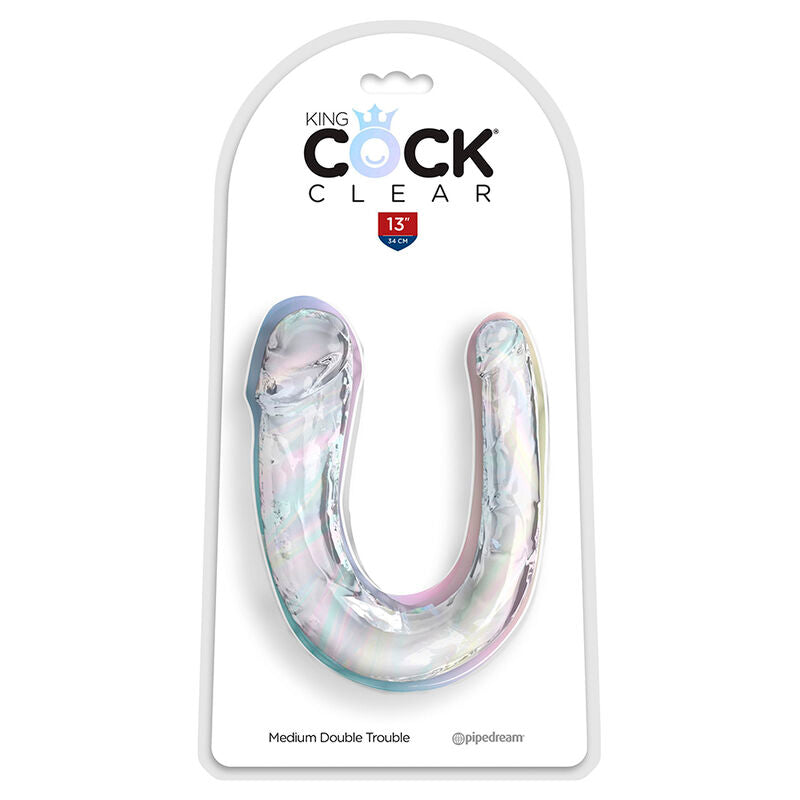King Cock Double Trouble - Doble Dildo 33 cm Transparente