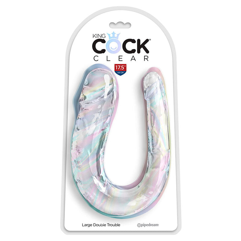 King Cock Double Trouble - Doble Dildo 44 cm Transparente