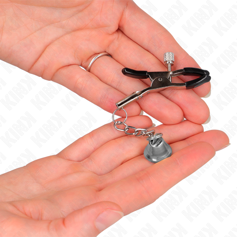 Kink Silver Bell Pendant Nipple Clamps - Pinzas para Pezones 6 cm