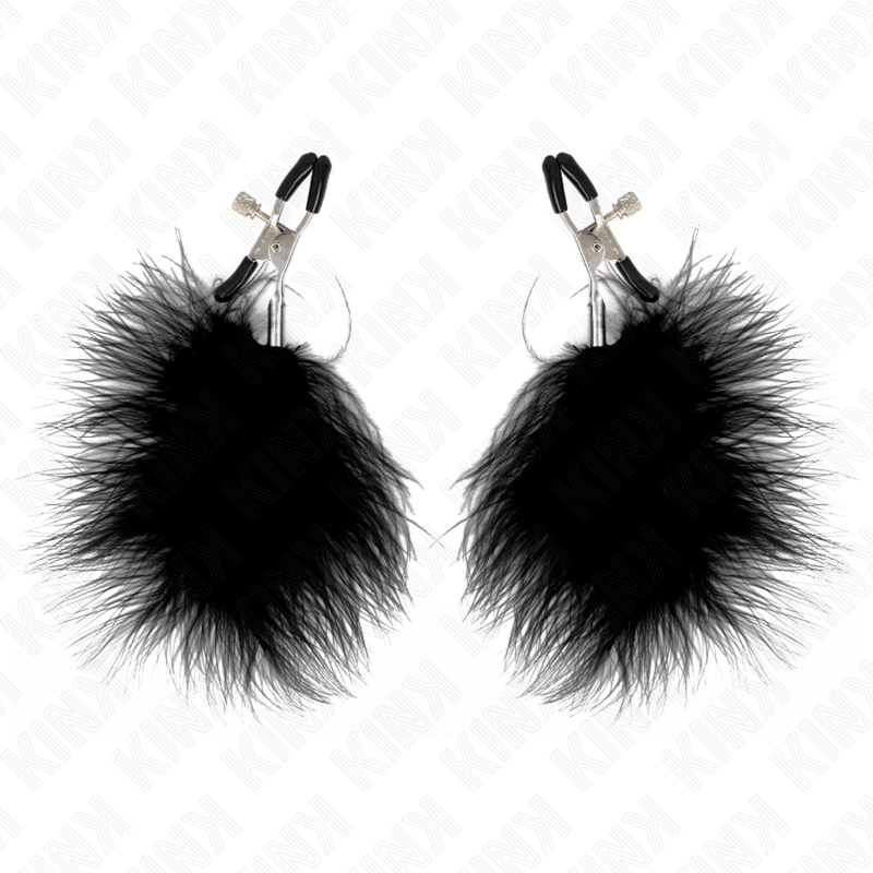 Kink Feather Nipple Clamp Black - Pinzas Ajustables para Pezones