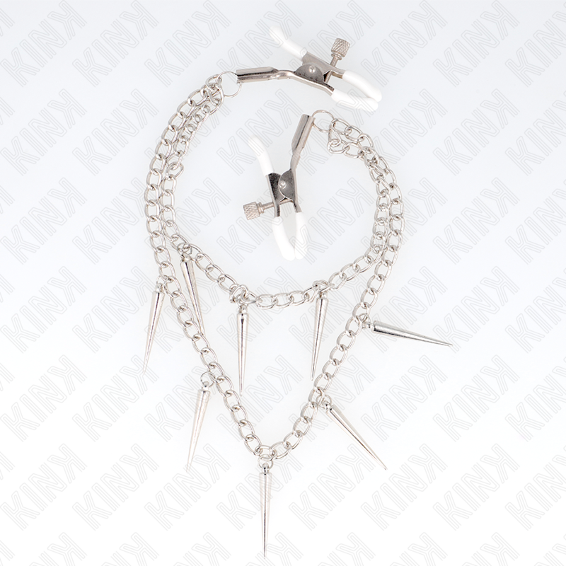 Pinzas para Pezones KINK con Cadenas de Pinchos 30 cm
