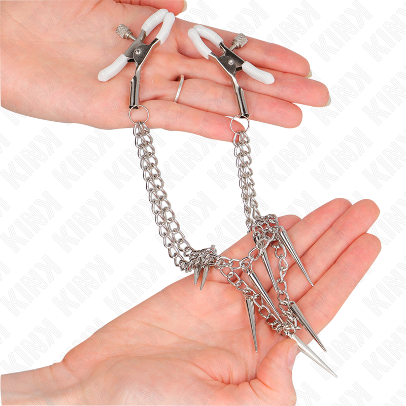 Pinzas para Pezones KINK con Cadenas de Pinchos 30 cm