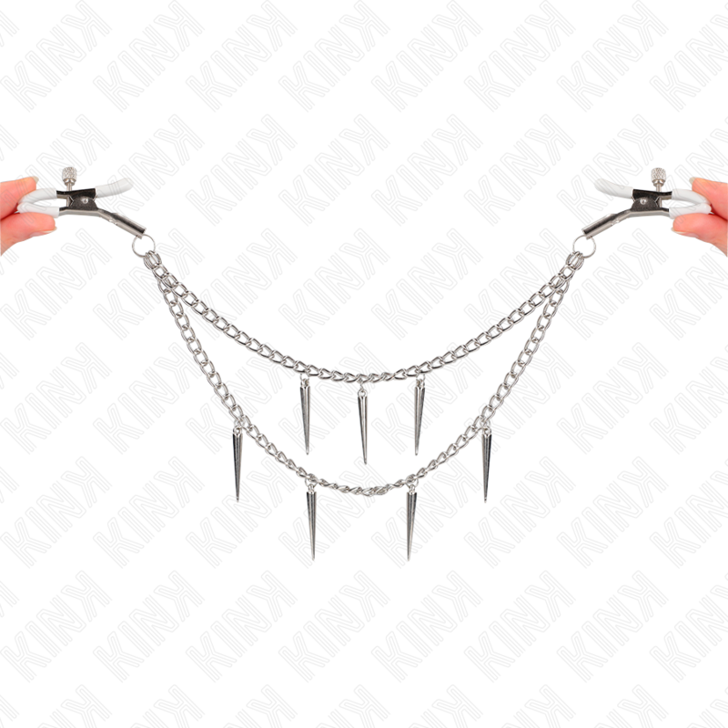 Pinzas para Pezones KINK con Cadenas de Pinchos 30 cm