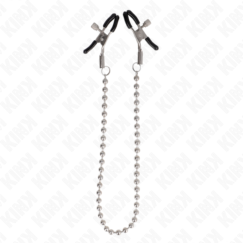 Pinzas para Pezones con Cadena de Cuentas 30 cm - KINK Nipple Grip
