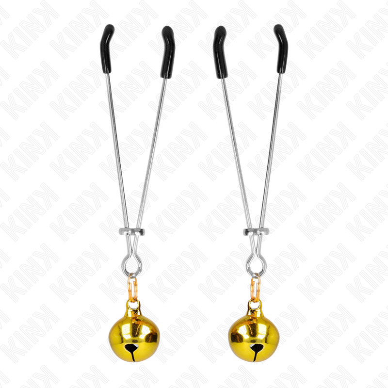 Kink Thin Bell Nipple Clamps Gold 7 cm - Pinzas de Estimulación