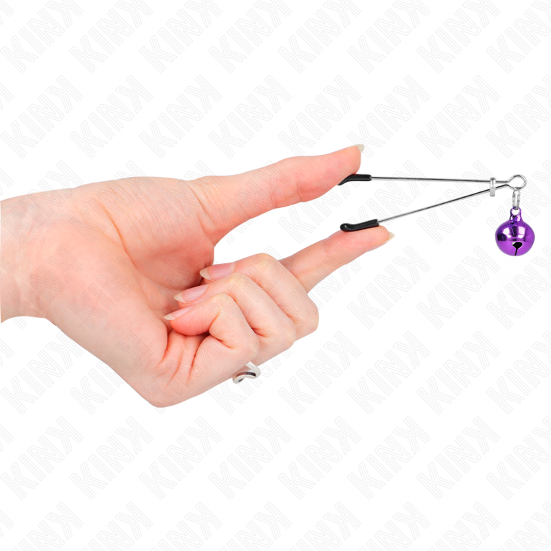 Pinzas para Pezones Kink Thin Bell Purple 7 cm - Diseño Ajustable