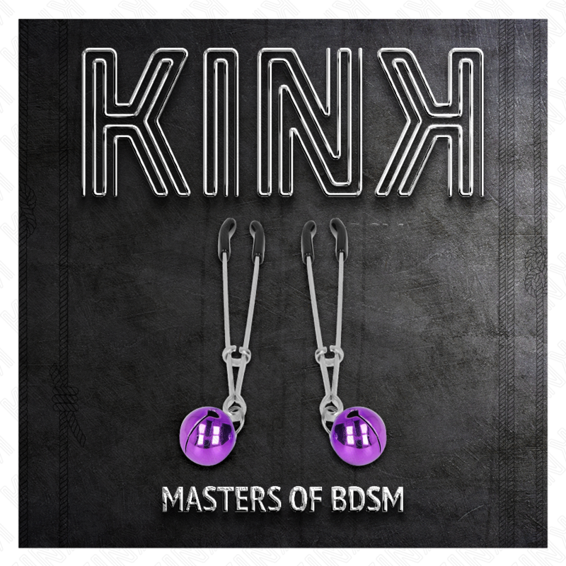 Pinzas para Pezones Kink Thin Bell Purple 7 cm - Diseño Ajustable