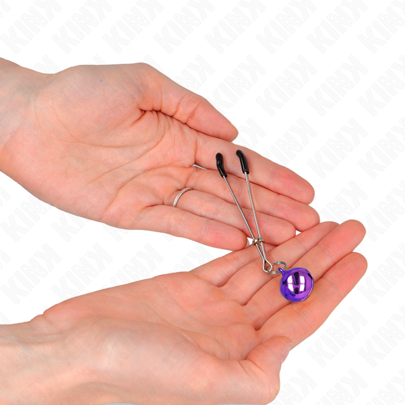 Pinzas para Pezones Kink Thin Bell Purple 7 cm - Diseño Ajustable