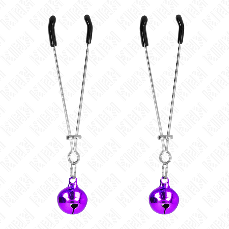 Pinzas para Pezones Kink Thin Bell Purple 7 cm - Diseño Ajustable