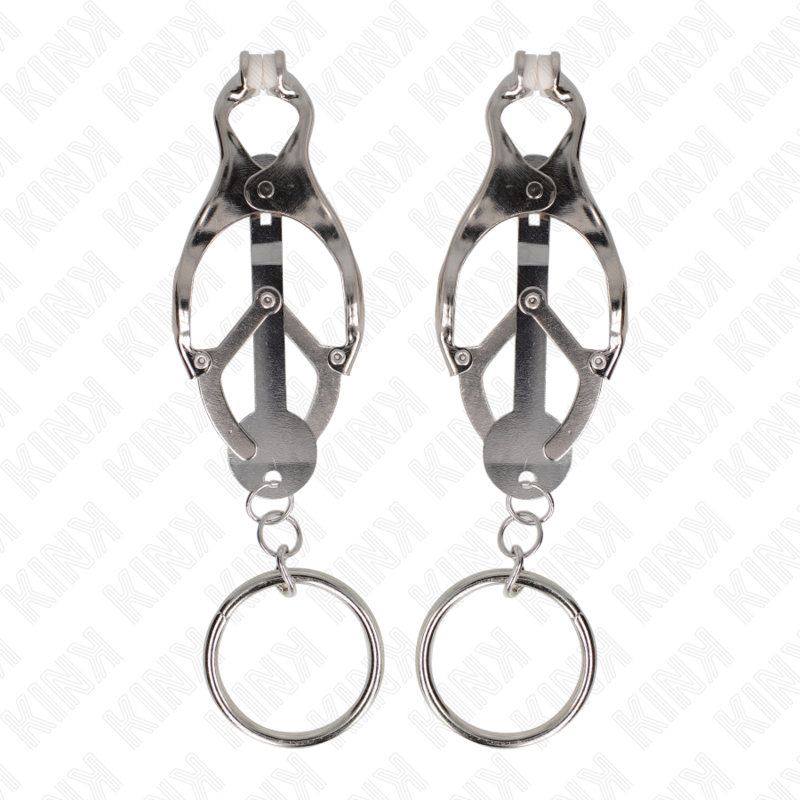 Pinzas Clover Japonesas con Anillo O - Acero Inoxidable Plateado